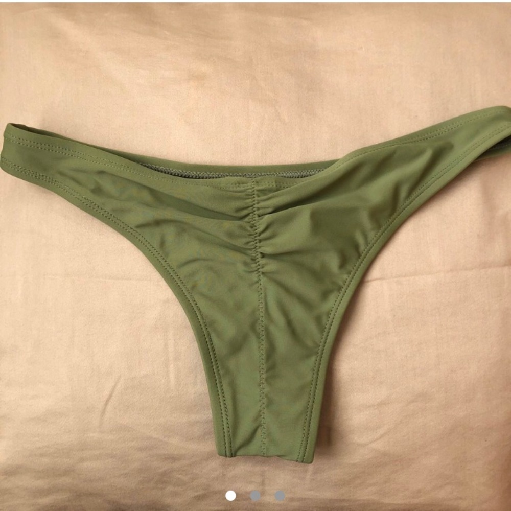BOGO FREE: BNWT Olive Green Cheeky Ruched Back Bikini Bottoms